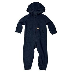 Carhartt Baby Boys 12M Fleece Hooded Coverall Dark Heather Grey OX8706-B